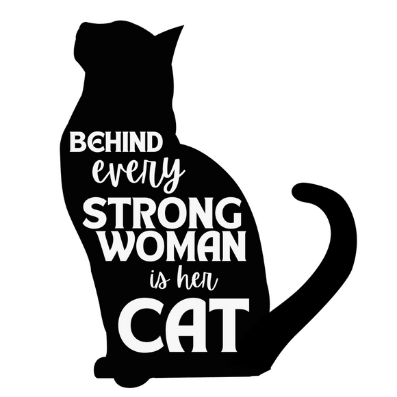 Behind Every Strong Woman is her Cat Sticker