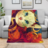 Blue Eyes Cat Blanket