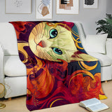 Blue Eyes Cat Blanket