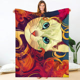 Blue Eyes Cat Blanket