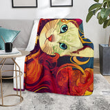 Blue Eyes Cat Blanket