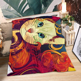 Blue Eyes Cat Blanket
