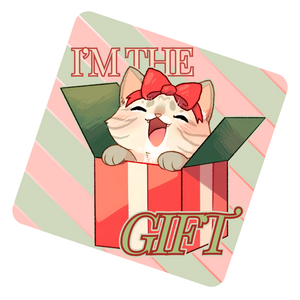 I'm the Gift Kitty Vinyl Sticker