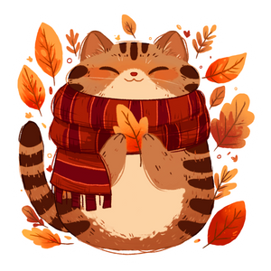 Fall Cat Vinyl Sticker