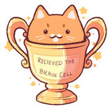 Orange Cat Brain Cell Sticker