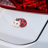 White Cat Ladybug Sticker