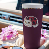 White Cat Ladybug Sticker
