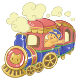 Orange Cat Train – 3" Vinyl Sticker (Templeton)