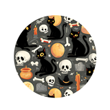 Spooky Black Cat Pattern Vinyl Sticker (2" x 2")
