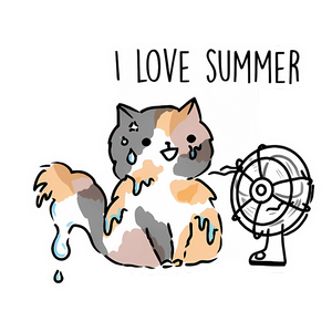 ☀️ I Love Summer Cat Sticker ☀️ 2.5" x 3"