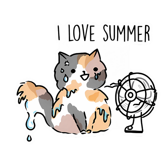 ☀️ I Love Summer Cat Sticker ☀️ 2.5