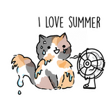 ☀️ I Love Summer Cat Sticker ☀️ 2.5" x 3"
