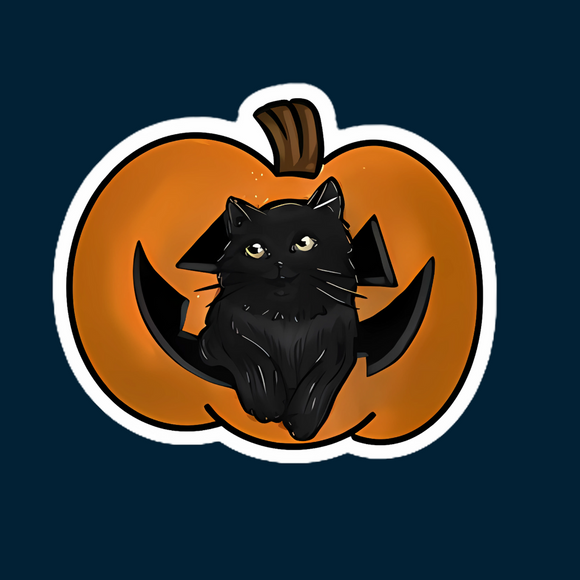 Pumpkin Purrfection Vinyl Sticker – 2