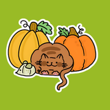 🎃 Pumpkin Patch Cat Vinyl Sticker – 2" x 1.6"