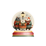 Christmas Caroling Cats Snow Globe Vinyl Sticker – 2.66" x 3"