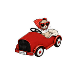Vintage Kitty Car Sticker -3" x 2.52"