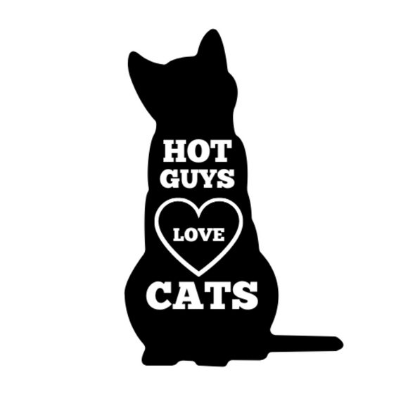 Hot Guys Love Cats Sticker