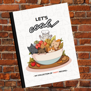 Let's Cook! Recipe Book - Black and White