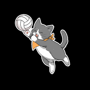 Chad Volleyball Cat Sticker