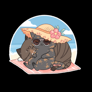 Beach Kitty Sticker