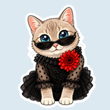 Fashionista Cat Vinyl Sticker – 2.26" x 3"