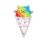 Cool Cats Snow Cone Vinyl Sticker- 1.94" x 3"