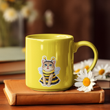 Cute Bumblebee Kitten Vinyl Sticker 2.02" x 3"