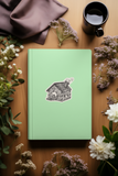 Kitten Gingerbread House Vinyl Sticker  3" x 2.75"