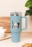 Black Cat & Skull Peekaboo Sticker – 2.7" x 3"