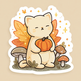 Fall Fairy Cat Vinyl Sticker – 2.85" x 3"
