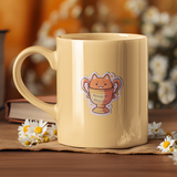 Orange Cat Brain Cell Sticker