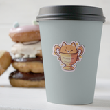 Orange Cat Brain Cell Sticker