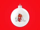 Christmas Ornament Kitten Vinyl Sticker –2" x 1.7"