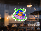 Space Cat UFO Vinyl Sticker 3" x 2.77"