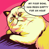Hungry Cat Food Bowl Sticker