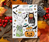 Meow-lloween Cat Greeting Card 5" x 7"