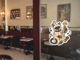 Rockabilly Cat Sticker- 2.47" x 3"