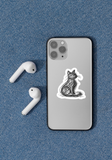 Scribble Cat Vinyl Sticker (1.85" x 2")
