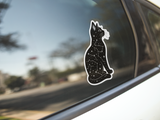 Celestial Black Cat Vinyl Sticker- 2.29" x 3"
