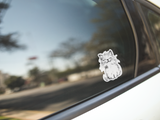 Fluffy Minimalist Cat Vinyl Sticker  1.9" x 2"