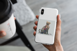 Floral Cat Silhouette Vinyl Sticker –3" x 3"