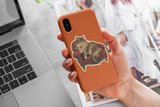 Regal Cat on Chaise Vinyl Sticker  3" x 2.94"