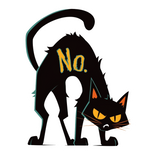 No Black Cat Sticker