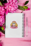 Pink Music Cat Sticker- 2.84" x 3"