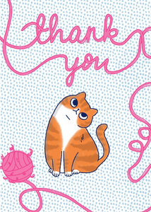 Kitty Yarn Thank You Card