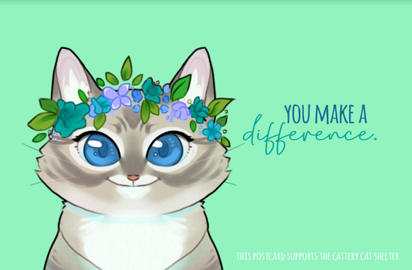 Cecily You Make a Difference Postcard - with stamp