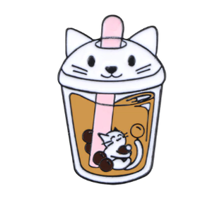 Bubble Tea Cat Pin