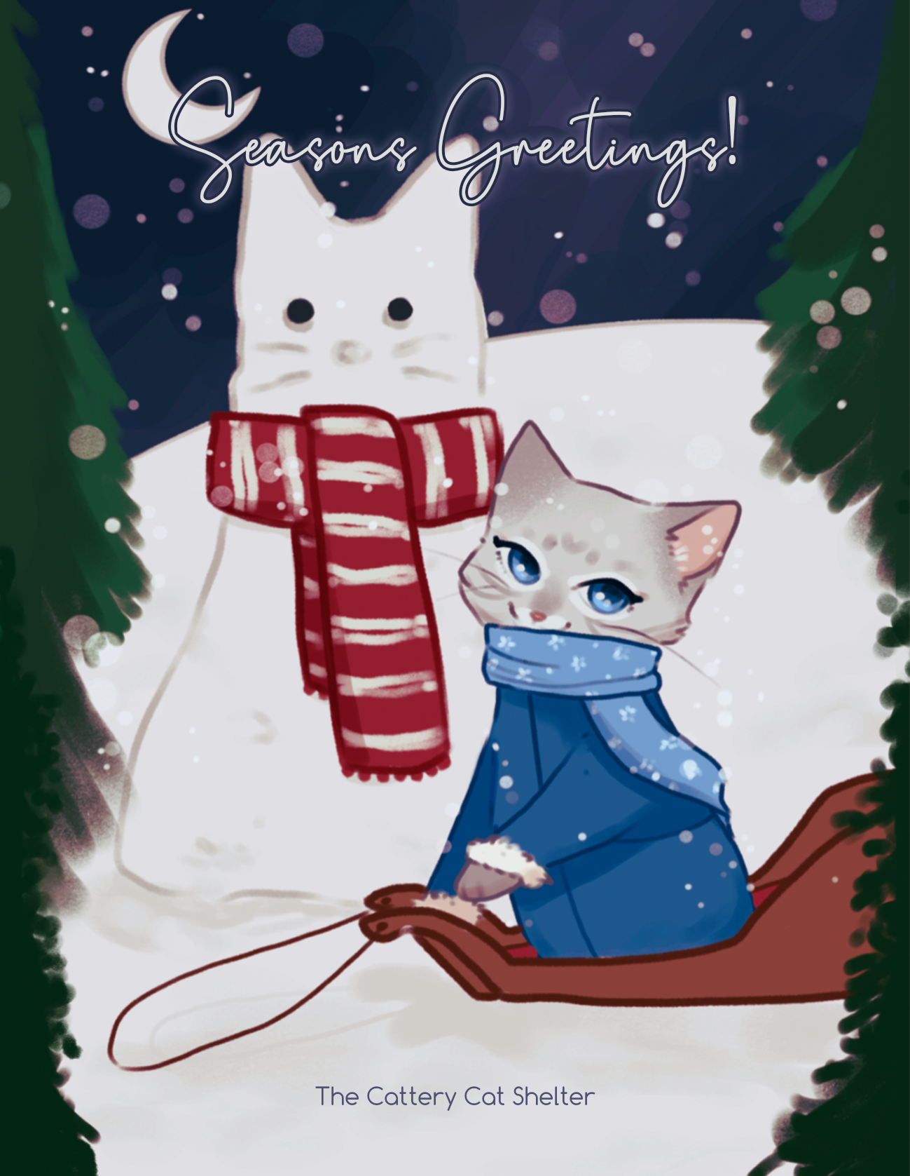 2022 Cattery Holiday Cards pack of 5 princesscecily